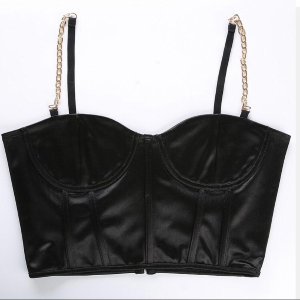 SOLD Black satin Bustier Corset ✨ 🖤